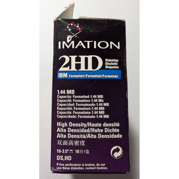 Imation 2HD 10 Pack 3.5-inch IBM Formatted High Density Diskettes +1 2HD Maxwell - Picture 4 of 12